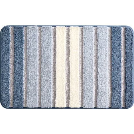 Sollbry Tapis de Bain Antiderapant,Extra Doux Tapis Salle Bain,Lavable en Machine,Absorbant l'eau,50 x 80 cm,Bleu (1/4)