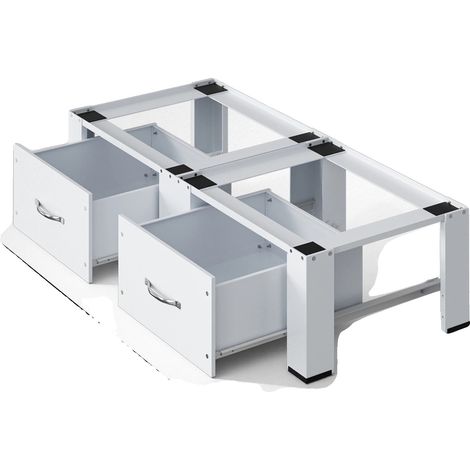 Base para lavadora, diseño antideslizante, almacenamiento integrado, color blanco. (1/2)