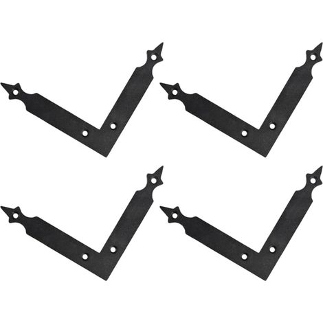 Équerres Robustes en Fer Noir 4pcs pour Renforcement Fixe D'angle Droit, Supports L Shape pour Tables et Étagères, Résistance la Rouille (1/5)