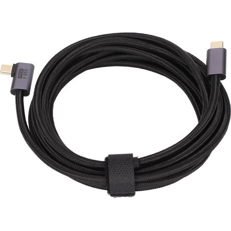 Câble de données coudé USB-C vers USB-C, charge rapide 100 W, résistant à l'usure, plaqué or, Plug and Play, pour ordinateurs portables, 300 cm / 118,1 pouces (1/5)