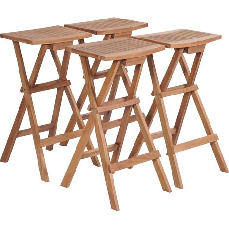 Klappbare Barhocker 4 Stk. Massivholz Teak