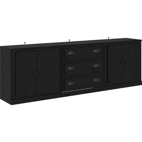 Maison Exclusive - Sideboards con cassetto 3 pcs Rovere Nero 210 x 35,5 x 67,5 cm