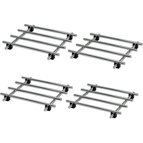 4er-Pack Untersetzer aus Edelstahl, leichte Untersetzer aus Metall für heiße Töpfe und Pfannen, zur Kühlung der Arbeitsplatte, 18 x 18 cm