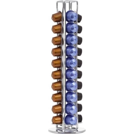 Nespresso Kapselhalter – Drehbar – Edelstahl – Blau – Fassungsvermögen: 40 Kapseln (1/4)