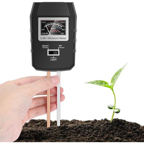 Testeur de Sol 3 en 1 pour Plantes : Mesure Précise du pH, de la Luminosité et de l’Humidité, Idéal pour le Jardin, la Ferme et la Pelouse, en Intérieur et en Extérieur. Fonctionne sans Piles. (1/5)