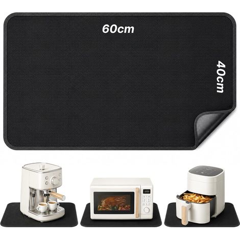 Tapis Anti-Chaleur 60x40 cm - Heat-Resistant Mat Ignifuge Silicone & Fibre Verre - Protection Pour Plan de Travail - Heat Resistant Mat For Air Fryer-Heat Resistant Mat For Air Fryer (1/5)