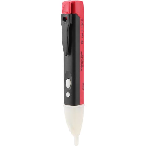 Testeur de tension électrique crayon rouge avec détecteur de courant et voyant LED, vérificateur de voltage pour électricien, outil de diagnostic sûr et pratique. (1/5)