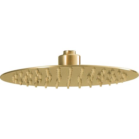 Kibath Duchon rociador redondo de 25 cm acabado ORO cepillado fabricado en acero inoxidable (1/5)