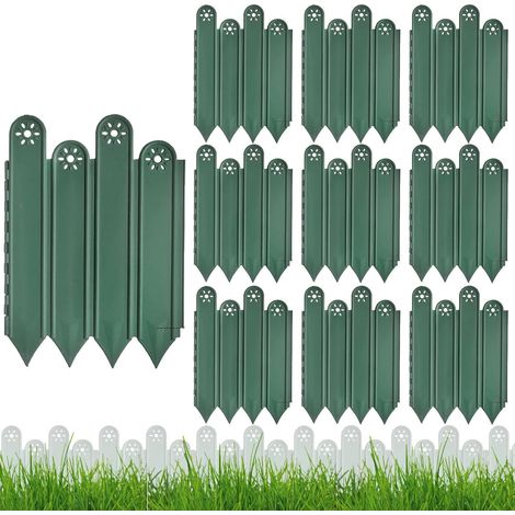 Lot de 10 bordures de jardin (vert) – Panneaux de délimitation pour massifs adaptés aux propriétaires de chiens (1/5)