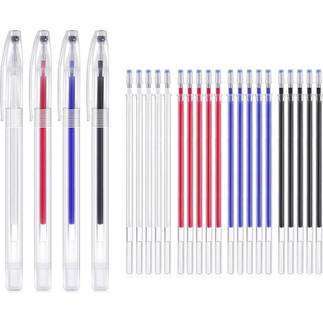 24 Pcs Crayon de Marquage pour Tissu, set de couture complet avec 4 couleurs (noir, blanc, rouge, bleu), accessoires pour couture, matelassage, marquage du cuir et travaux créatifs (1/5)