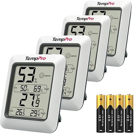 Thermomètre d'ambiance et hygromètre numérique, lot de 4 (1/5)