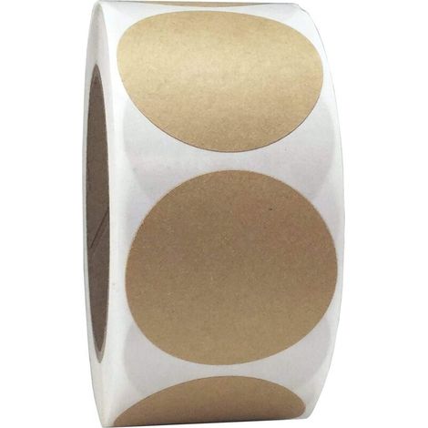 Etiquettes Autocollantes Rondes - Papier Kraft Brun - Diamètre 2,5 Cm - Pour Organisation Artisanat Etiquetage Bocaux - 500 Pièces