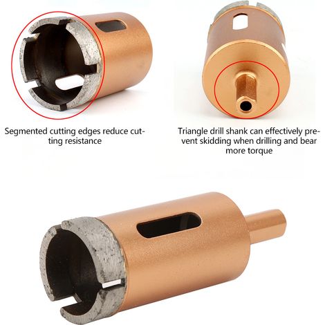 Trépan diamanté mèche à carotter pour marbre carrelage céramique béton verre 25-38 mm 30 mm (1/5)