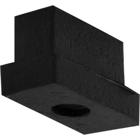 Taco interior rectangular caucho - 37x17mm