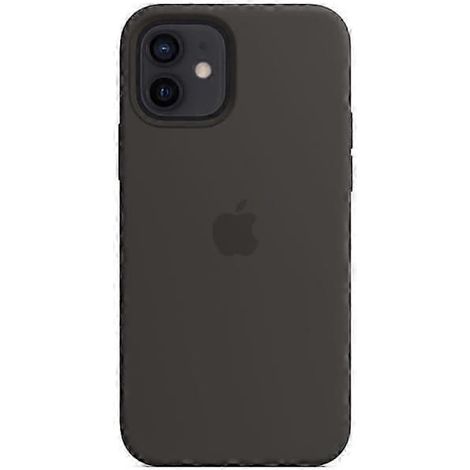 Coque pour iPhone 12/12 Pro avec MagSafe - Coque en silicone à l'échelle 1:1, ouverture par induction, fine et résistante aux chocs, noire.