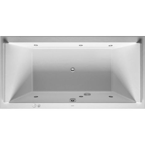 Baignoire Bain à remous rectangulaire STARCK 309 l 200x100 blanc, 2 dossiers Jet-Syst