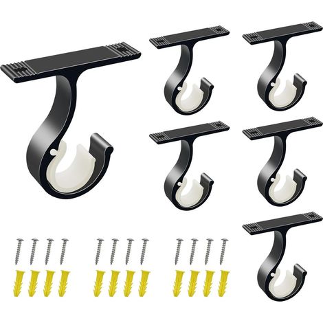 Tringle à rideaux - Rail de rideau - 6 pièces - Supports pour tringle - Pour tringle de 28 mm (1/4)