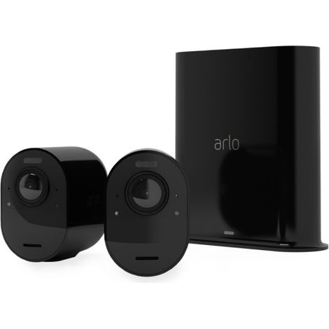 Caméra de surveillance Arlo Pack de 2 cameras de surveillance connectees interieure exterieure Ultra 2 4k UHD Noir (1/5)