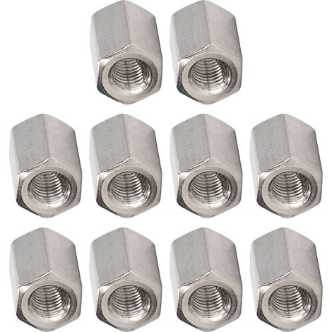 Écrous raccord hexagonaux longs M10 x 10 pièces, tige filetée en acier inoxydable 304, pas gros, connexion mâle-femelle robuste (1/5)