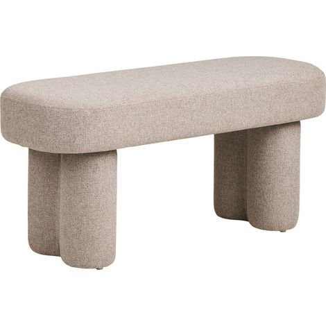 Weston - Panca in tessuto sabbia con gambe in acciaio 95x36x45 cm