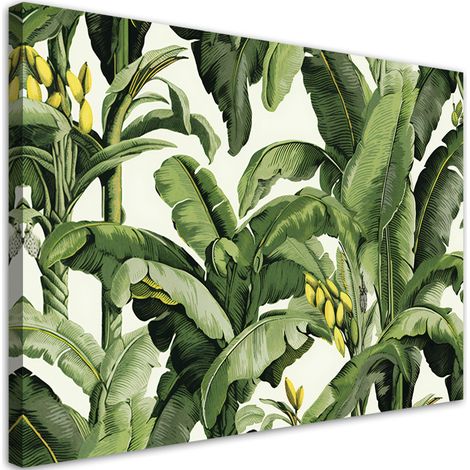 Tableau sur toile Feuilles de bananier vertes 100x70 (1/5)