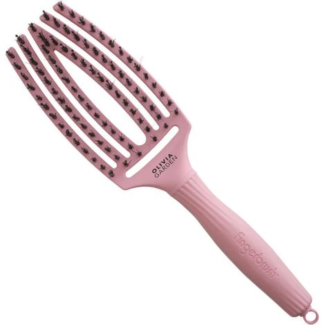 Olivia Garden Fingerbürsten-Kombination „Pink for Health“ Haarbürste – Zartrosa