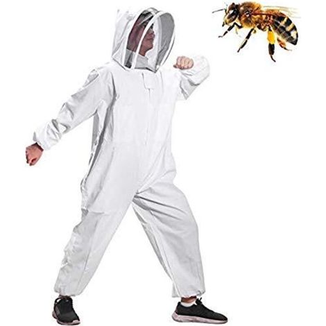 Full Beekeeping Suit with Hood and Veil, Beekeeping Protective Suit, Anti-Wasp Beekeeping Suit Equipment (XL) (1/5)