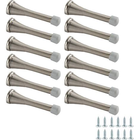 Set mit 12 federbelasteten Türstoppern – gebürstetes Nickel