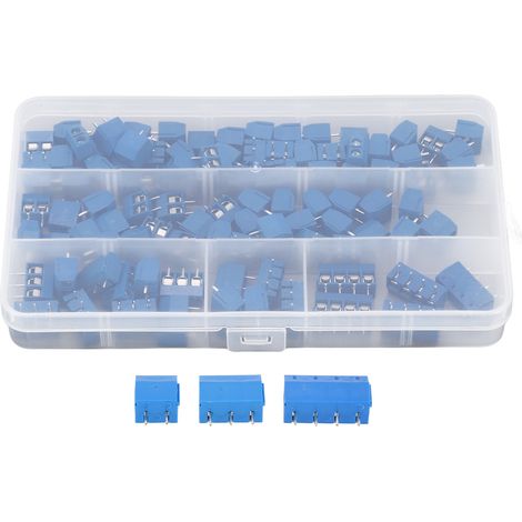 Connecteur de bornier à vis pour montage sur PCB, 100 pièces, 2 broches 3 4 10A 300V, pas de 5mm pour l'électronique