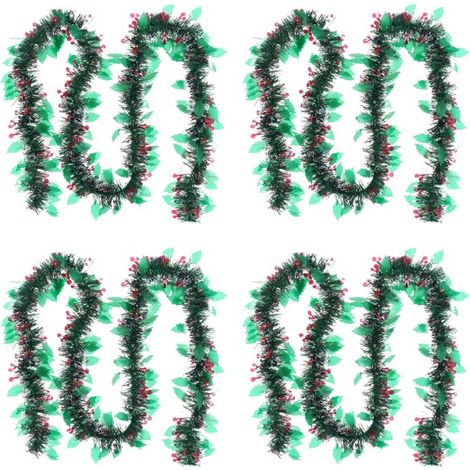 Guirlande de Noël décorée 2m Houx et Baies - Lot de 4 - SILUMEN (1/2)