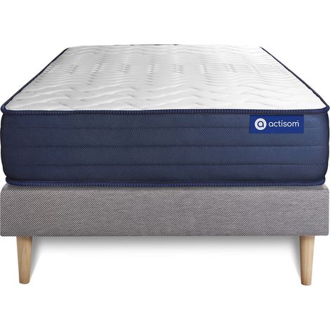 Actilatex life matratze 90x200cm + Bettgestell mit lattenrost - Dicke : 22cm - Latex und Memory-schaum - H5