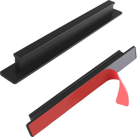 Poignées autocollantes à coller, lot de 2 pièces 210 mm en alliage d'aluminium, poignée poussez-tirez pour porte coulissante, porte de grange, fenêtre, tiroir, armoire, cabinet (1/5)