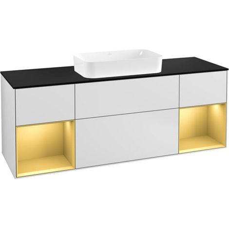 V&B Waschtischunterschrank Wandbeleuchtung Finion 160cm, Pl b m, Reg gol m Lac, wh. m Lac (1/2)