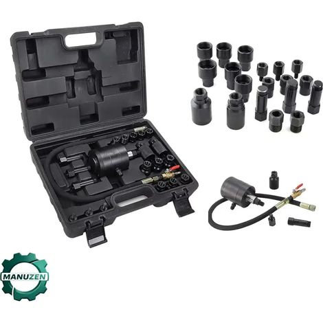 Manuzen - Extracteur d’injecteur diesel pneumatique 21 pièces – 19 adaptateurs (1/5)