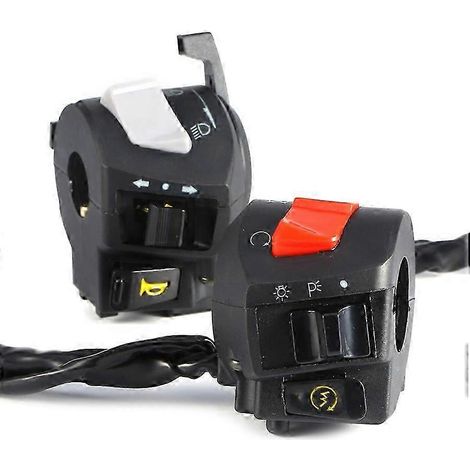 2x Interrupteurs universels pour guidon de moto 7/8 : klaxon, clignotants, phare, démarreur électrique (1/5)