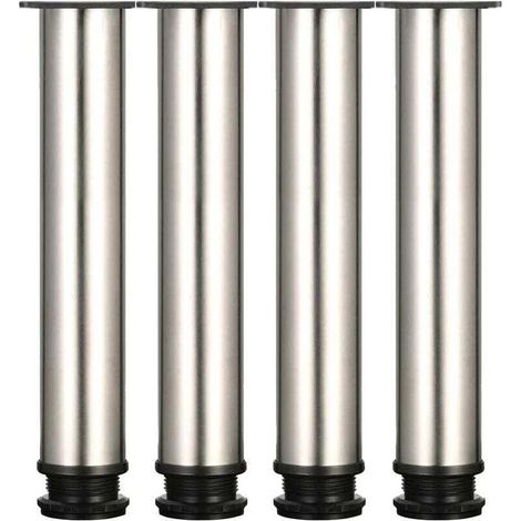 pieds de meuble réglables en acier inoxydable brossé – hauteur 300 mm, hauteur réglable de 0 à 15 mm (1/3)