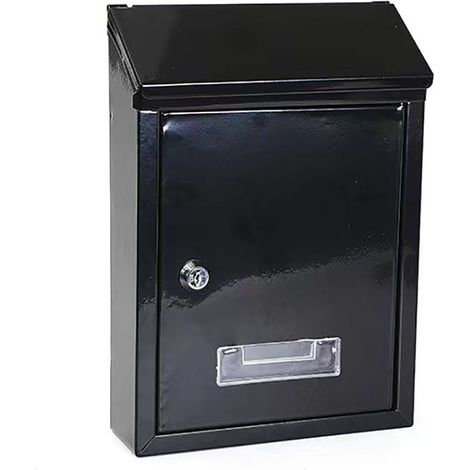 Stahlbriefkasten - Weiß, 300x215x70 mm Schwarz