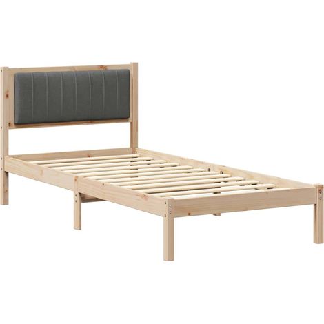 Maison Exclusive - Letto con Testiera Rivestita Grigio scuro 90 x 190 cm
