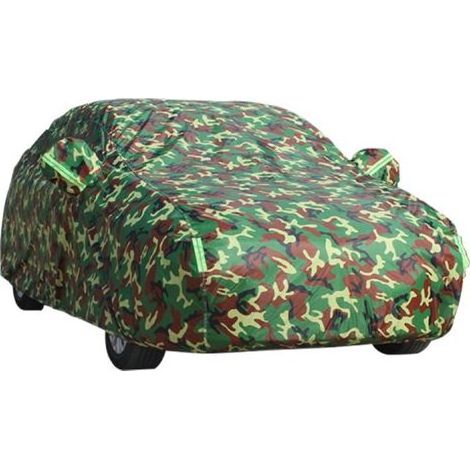 TAISHENGDA - Vollständige SUV-Abdeckung, wasserdicht, Sonne, UV-Schutz, Schnee, Staub, Regen, Oxford-Gewebe, Limousinenabdeckung bis zu 440 cm (Farbe: Camouflage) (1/5)