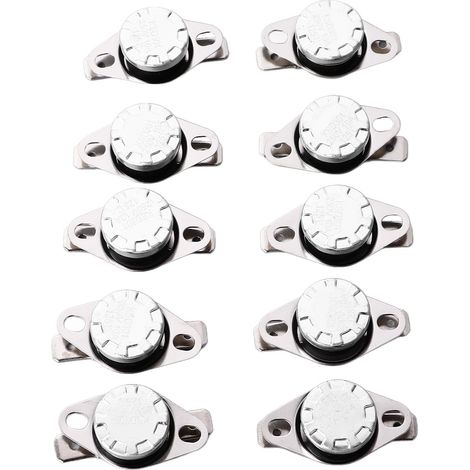Lot de 10 interrupteurs de contrôle thermique normalement fermés pour thermostat, 125 °C, 250 V, 10 A, KSD301 (1/5)