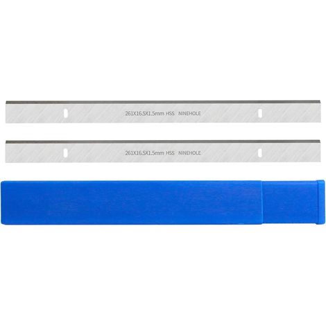 2 x HSS Planer Blades 261 x 16.5 x 1.5 mm, 261 mm Planer Blades for HMS 1050 1070 (TYP 2), Planer Blades for Woodworking Machines, 261 x 16.5 x 1.5 mm (1/4)