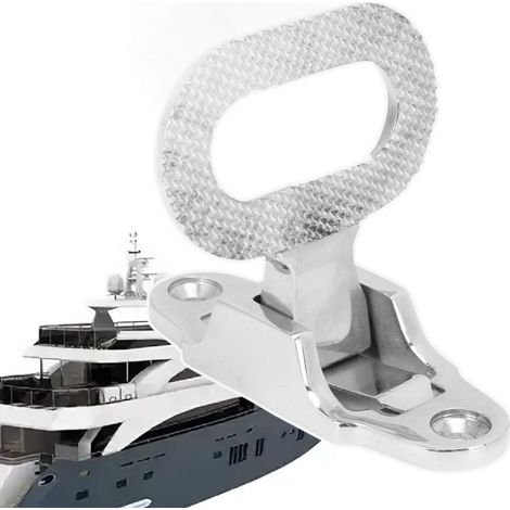 Gradino per albero pieghevole in acciaio inox 316 lucidato a specchio con superficie antiscivolo, compatibile con barche, camper, camion e yacht. (1/5)