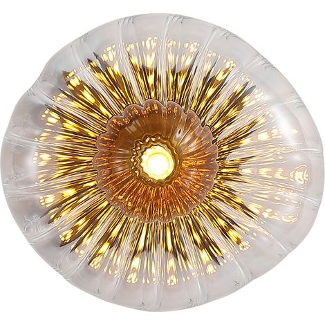 Searchlight Sunbeam Applique murale, verre côtelé clair et ambré, 1 x G9 (1/5)