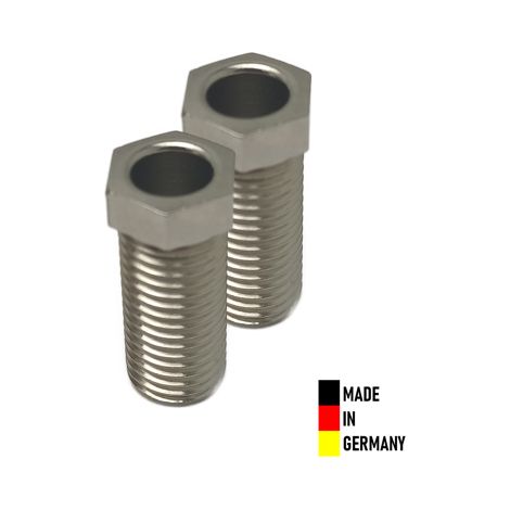 2x Keenberk Hohl-Schraube kurz, Länge 25 mm für Siebkorbventile M12 x 1,5 mm - universell passend für 1,5 und 3,5 Zoll Ventil-Abläufe
