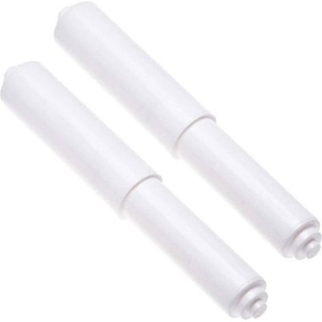 Support Rouleau Papier Toilette - Plastique Blanc - Ajustable 10,2 À 15,6 Cm - Fixation Murale Sans Outil - Lot De 2 (1/3)
