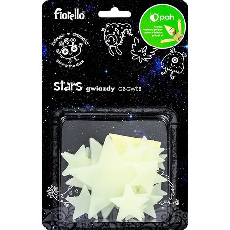 Decoraciones fluorescentes en forma de estrella, surtido, 24 unidades. fiorello GR-GW08 (1/2)