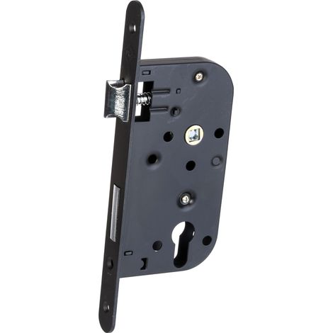 Serrure "KLOSE besser" Monopoint- Encastrée - Noire - Axe 50 mm - Epaisseur 14 mm - Carré de 7 mm.Trou Cylindre.
