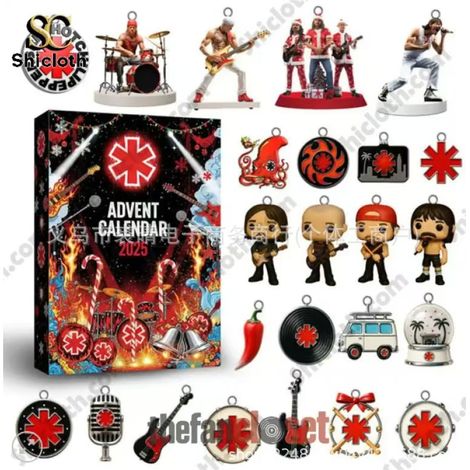 New Red Hot Chili Peppers Limited Edition Christmas Advent Calendar Blind Box Christmas Tree Decoration Acrylic Pendant - Red Hot Chili Peppers Limited Edition Christmas Advent Calendar Blind Box - 3D