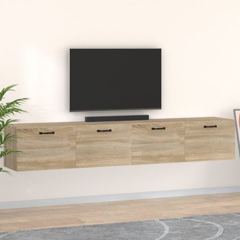 Lot de 2 Armoires murales Étagères Murale  Meubles de rangement Chêne sonoma 100x36,5x35 cm 96583 (1/5)
