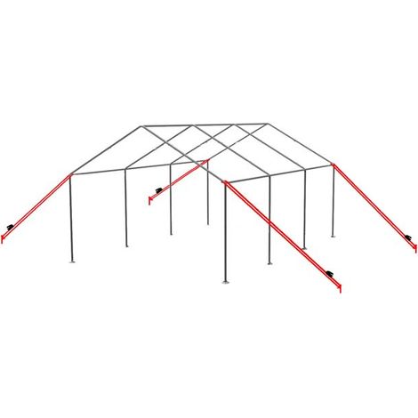 Intent24 – Kit anti-tempête 10 m pour tentes – Système d'ancrage pour sol meuble – 4 sangles de tension et piquets en acier galvanisé (1/5)